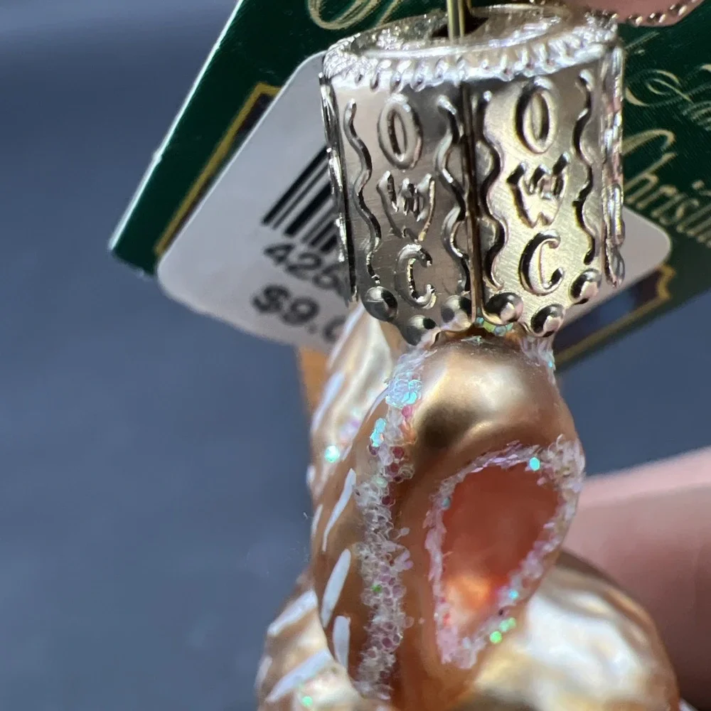 Vintage 2006 Old World Christmas Blown Glass Hungry Bunny #12241